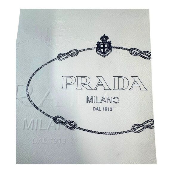 Prada Milano White Paper Gift Bag With Ribbon Handles Authentic Scarf Jewelry - Picture 2 of 5